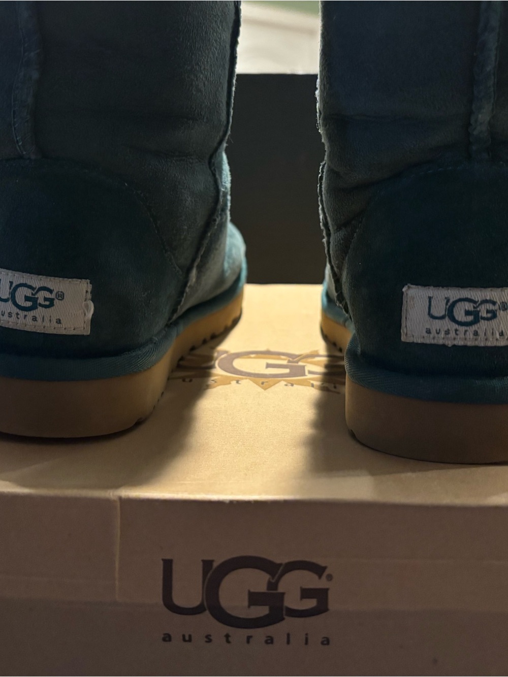 UGG Classic Short Boots Teal with Tan Sole